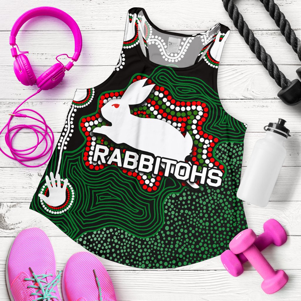 Rabbitohs Women Racerback Tank Aboriginal 2 - Vibe Hoodie
