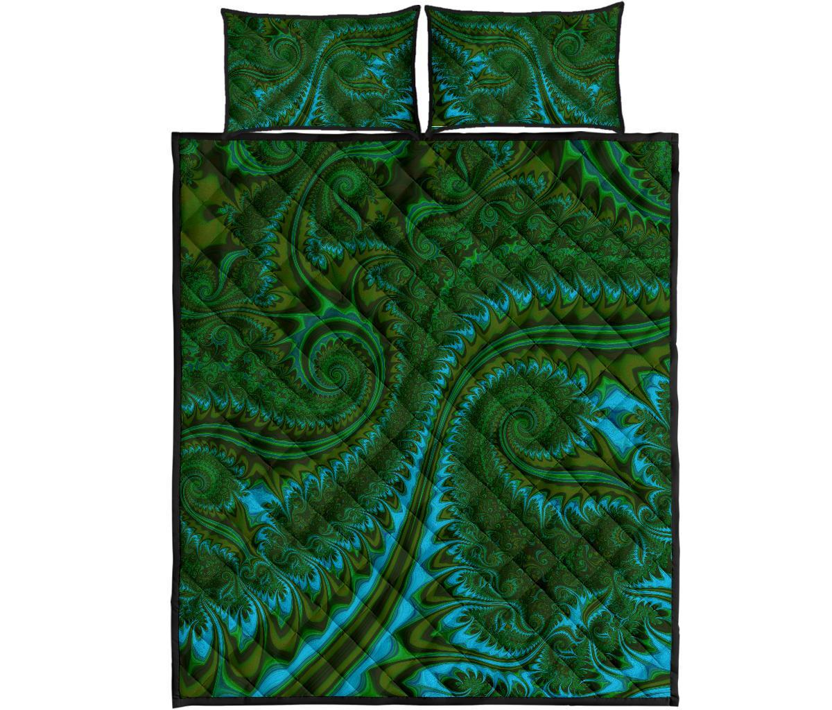 new-zealand-quilt-bed-set-koru-fern-quilt-and-pillow-cover-abstract-style-02