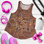 Racerback Tank - Aboriginal Patterns Tank Top Animal Art - Women - Vibe Hoodie