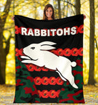 south-sydney-rabbitohs-premium-blanket-anzac-day-poppy-flower-vibes