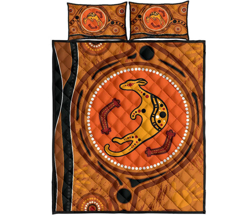 aboriginal-quilt-bed-set-indigenous-kangaroo-circle-dot-painting