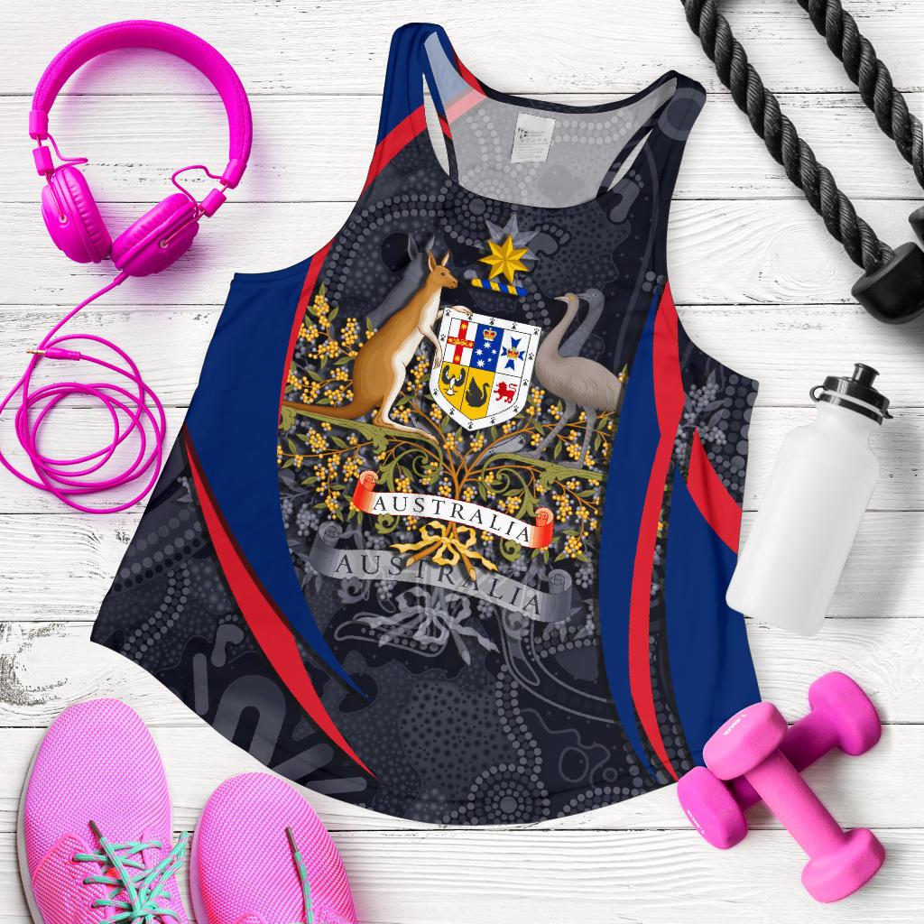 Racerback Tank - Australia Coat of Arms Tank Top Aussie Spirit - Women - Vibe Hoodie