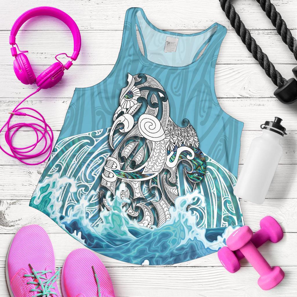 Maori Manaia The Blue Sea Women Racerback Tank - Vibe Hoodie