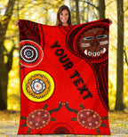 custom-text-premium-blanket-aboriginal-dot-pattern-turtle