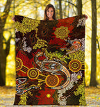 aboriginal-premium-blanket-kangaroo-and-lizard-dot-painting-art