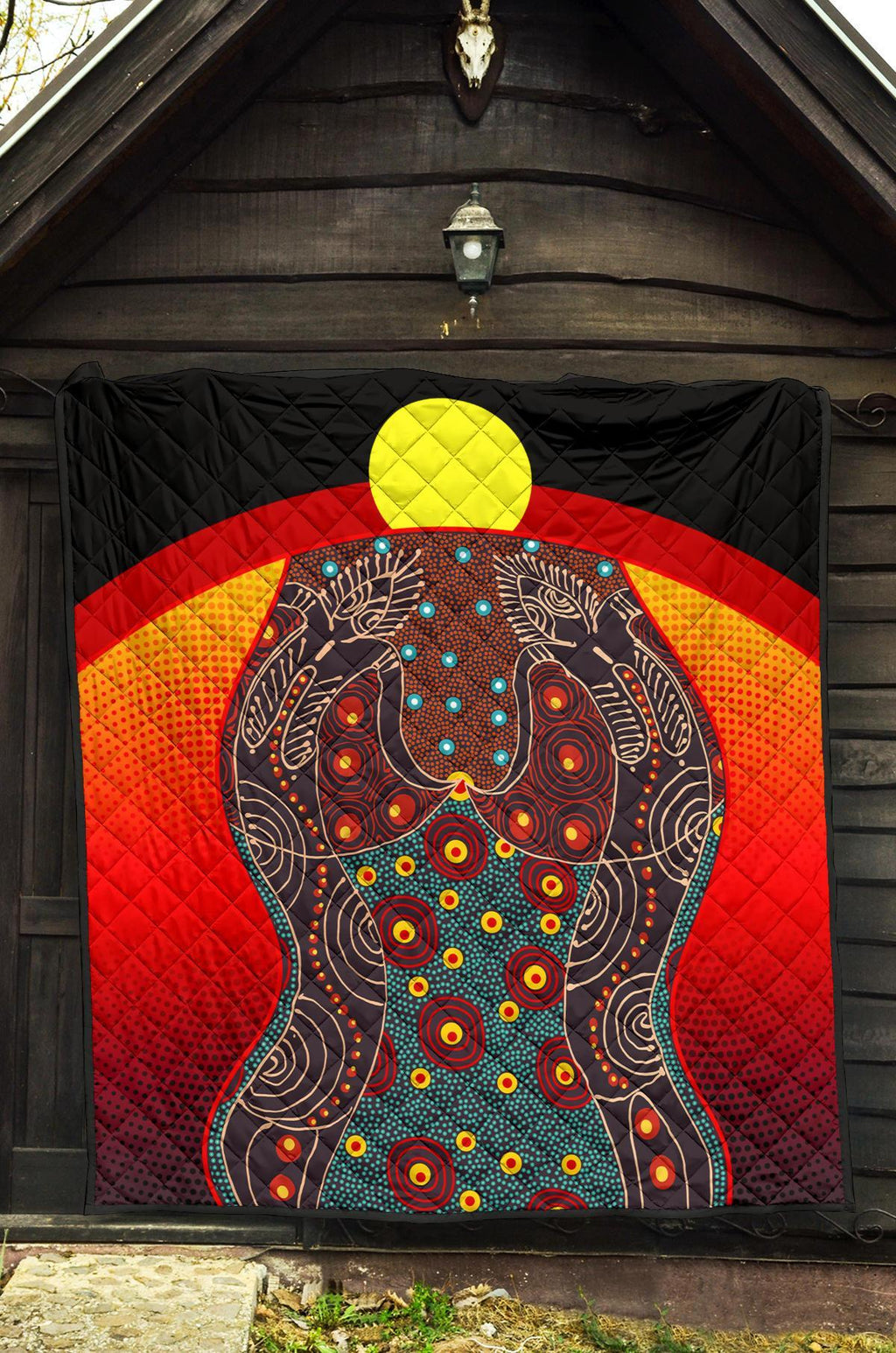 premium-quilt-aboriginal-sublimation-dot-pattern-style-red