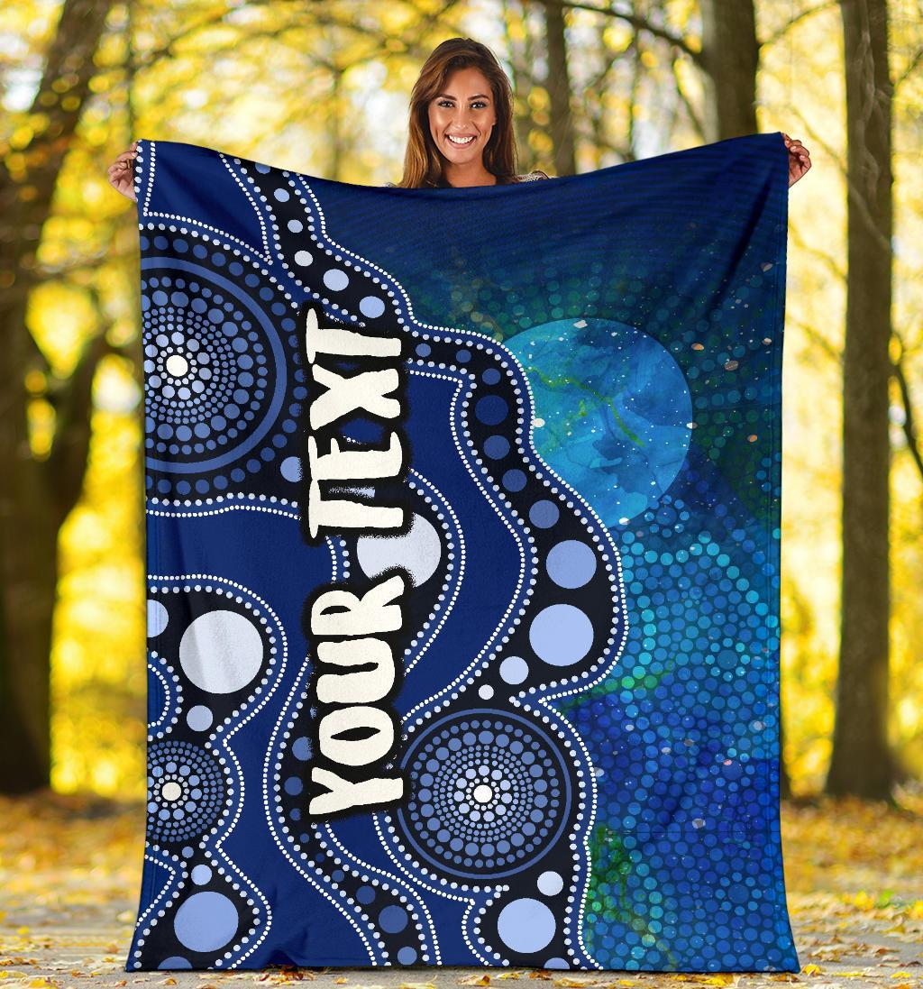 custom-text-aboriginal-premium-blanket-australia-indigenous-flag-circle-dot-painting-art-blue