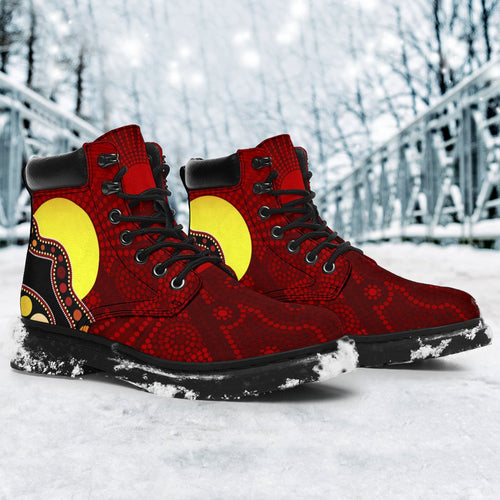 aboriginal-all-season-boots-australia-aboriginal-lives-matter-flag-circle-dot-painting-art