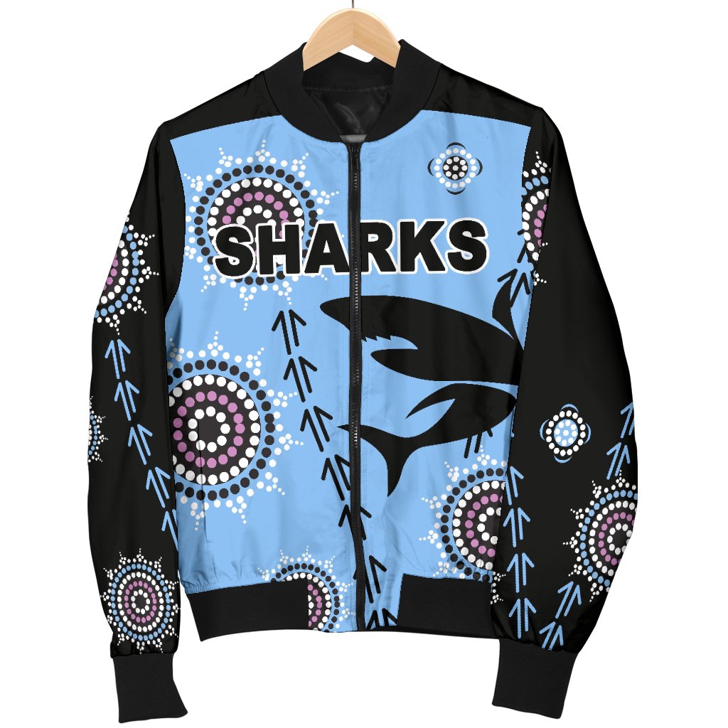 cronulla-mens-bomber-jacket-sharks-simple-indigenous-blue