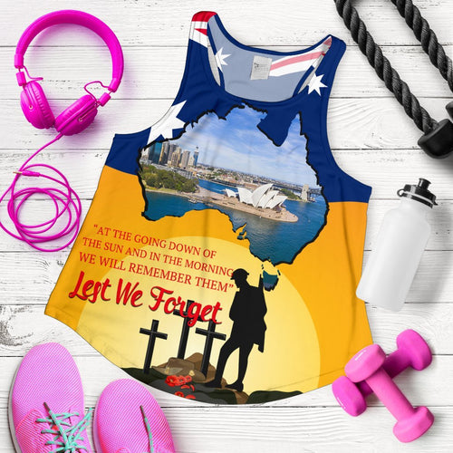 Anzac Day Women's Racerback Tank - Today's Peace Is Yesterday's Sacrifice - Vibe Hoodie