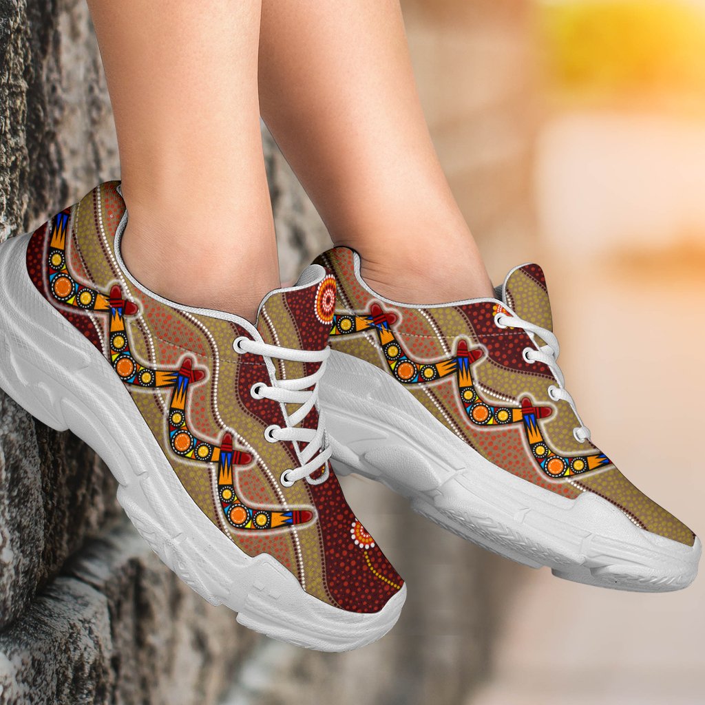 aboriginal-sneakers-boomerang-patterns-circle-dot-painting-chunky