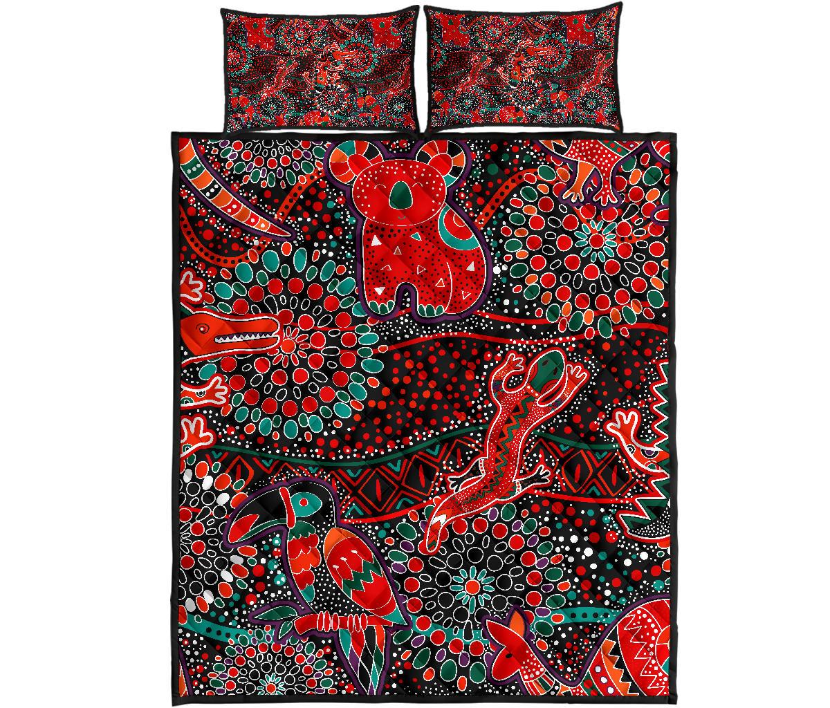 quilt-bed-sets-aboriginal-animal-dot-acrylic-paint