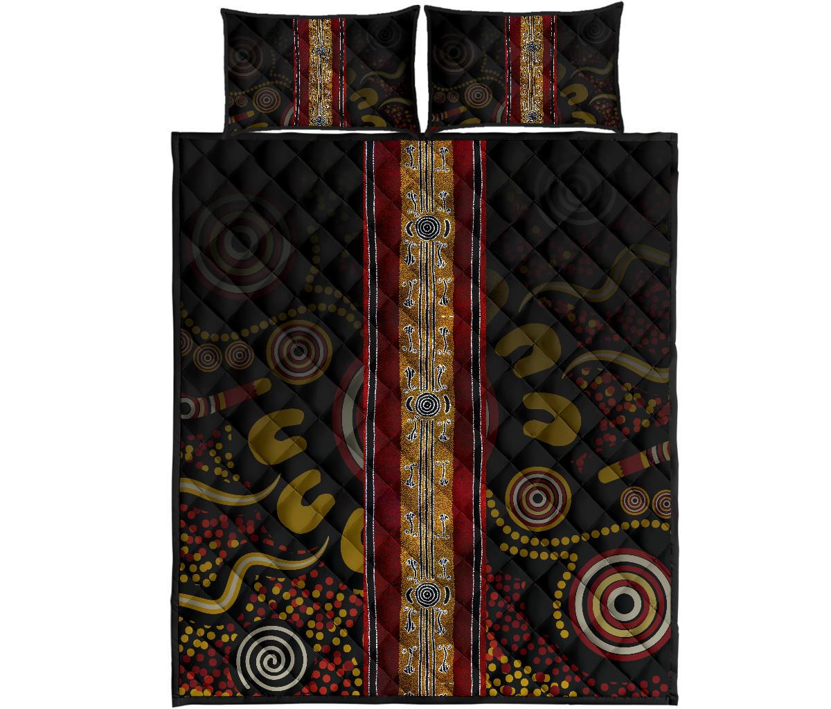 quilt-bed-set-aboriginal-dot-panting-art-stripe-lines