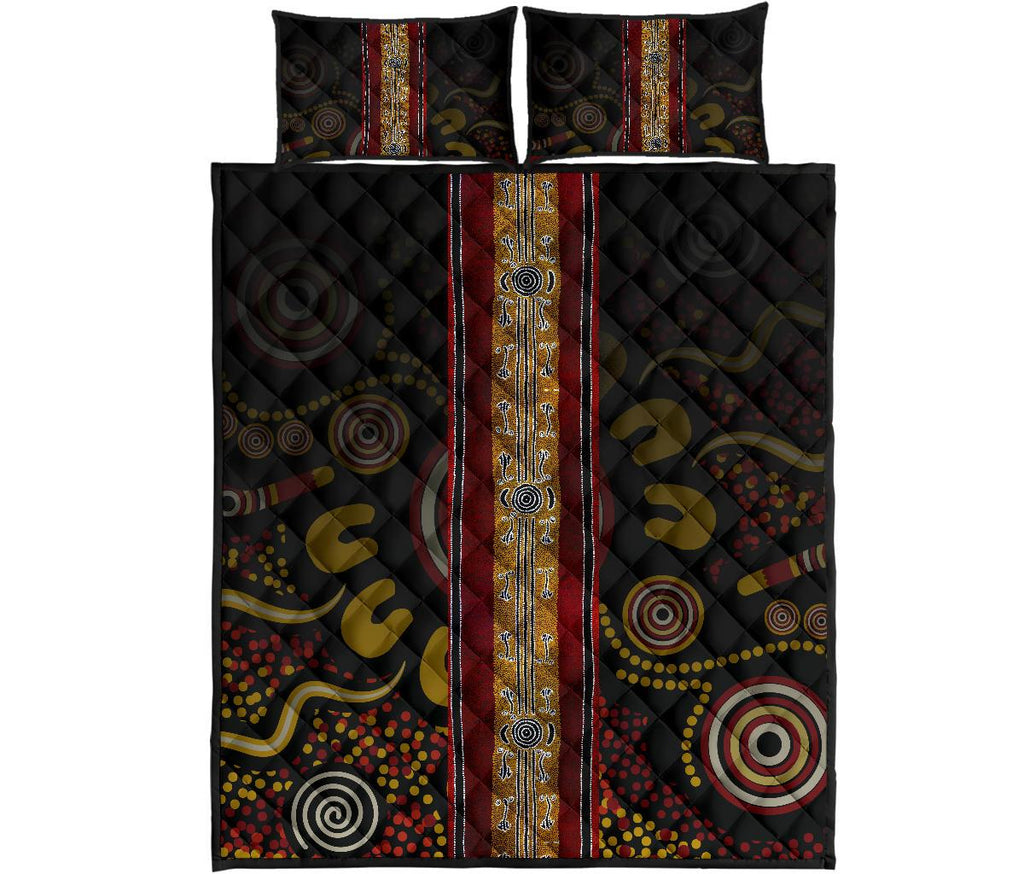 quilt-bed-set-aboriginal-dot-panting-art-stripe-lines