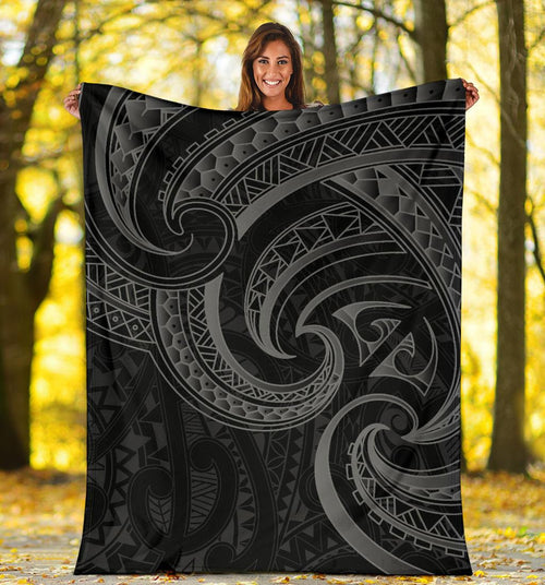 new-zealand-maori-mangopare-premium-blanket-polynesian-black