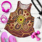 Aboriginal Women's Racerback Tank, Indigenous Lizard Dot Painting Art - Vibe Hoodie