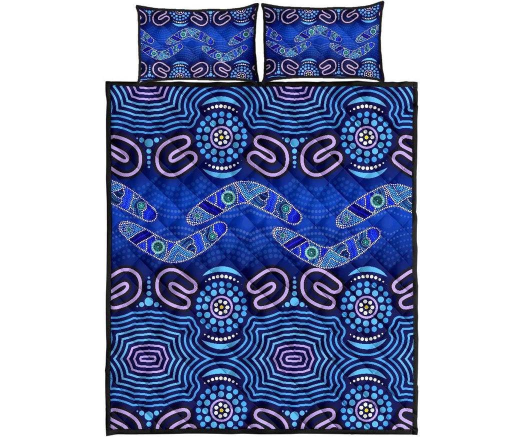 aboriginal-quilt-bed-set-boomerangs-and-dot-painting-art-ver02