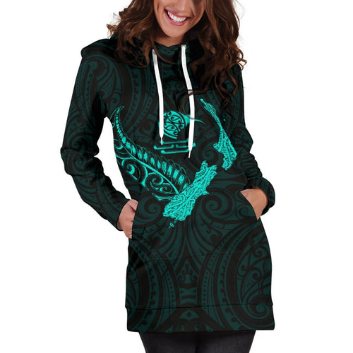 new-zealand-heart-womens-hoodie-dress-map-kiwi-mix-silver-fern-turquoise