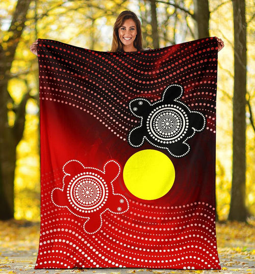 aboriginal-premium-blanket-indigenous-circle-dot-painting-style