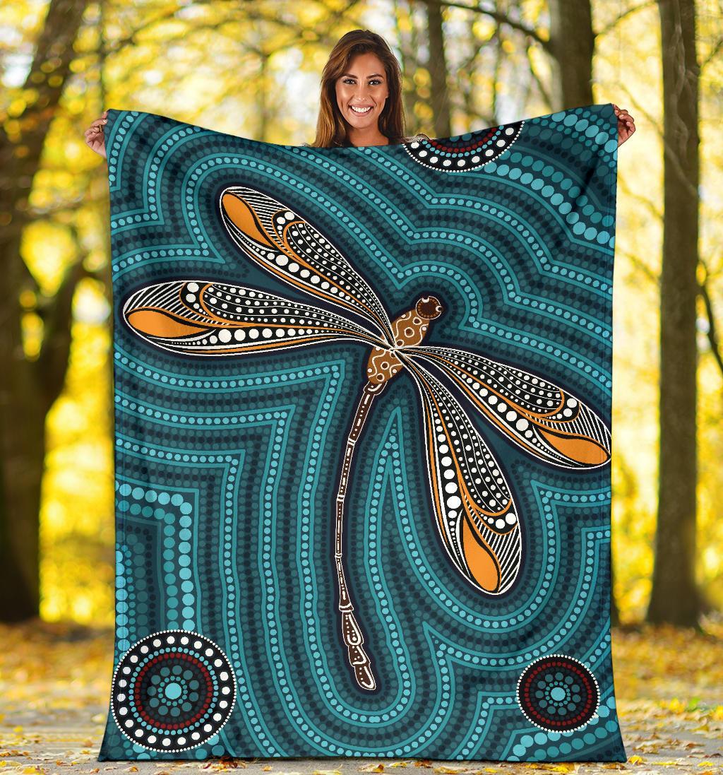 premium-blanket-indigenous-dragonfly