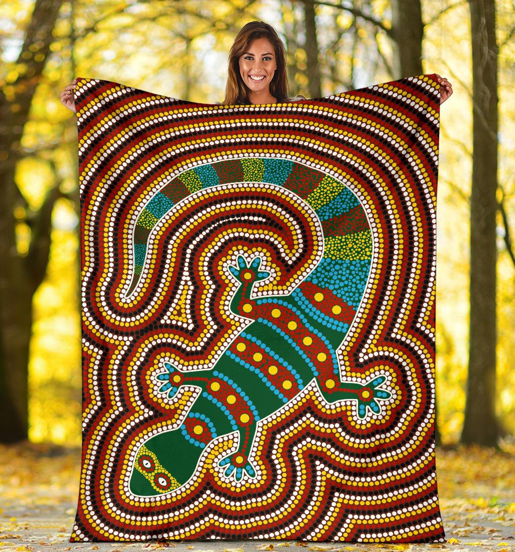 aboriginal-premium-blanket-lizard-dot-painting-patterns