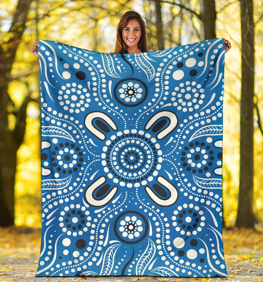 premium-blanket-indigenous-circle-dot-painting-blue-color