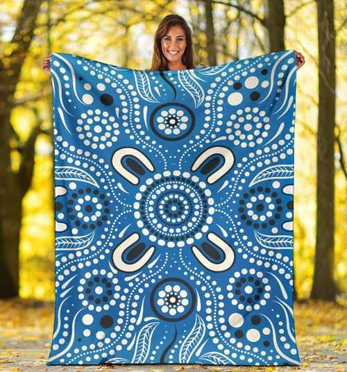 premium-blanket-indigenous-circle-dot-painting-blue-color