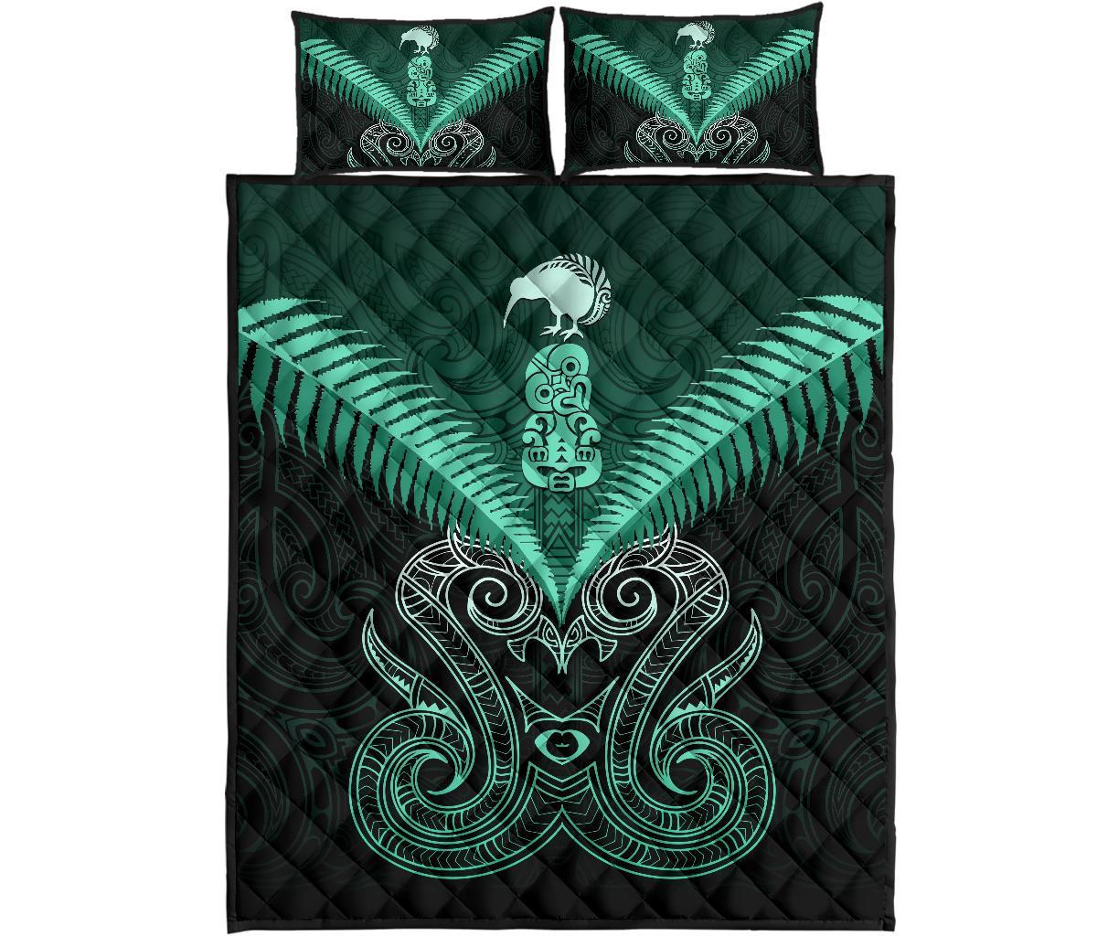 maori-manaia-new-zealand-quilt-bed-set-turquoise
