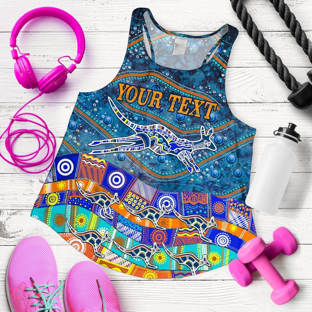 (Custom text) Racerback Tank - Kangaroo Dreaming - Vibe Hoodie
