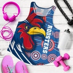 (Custom Personalised) Australia Roosters Women's Racerback Tank Three Tiles Style - Vibe Hoodie