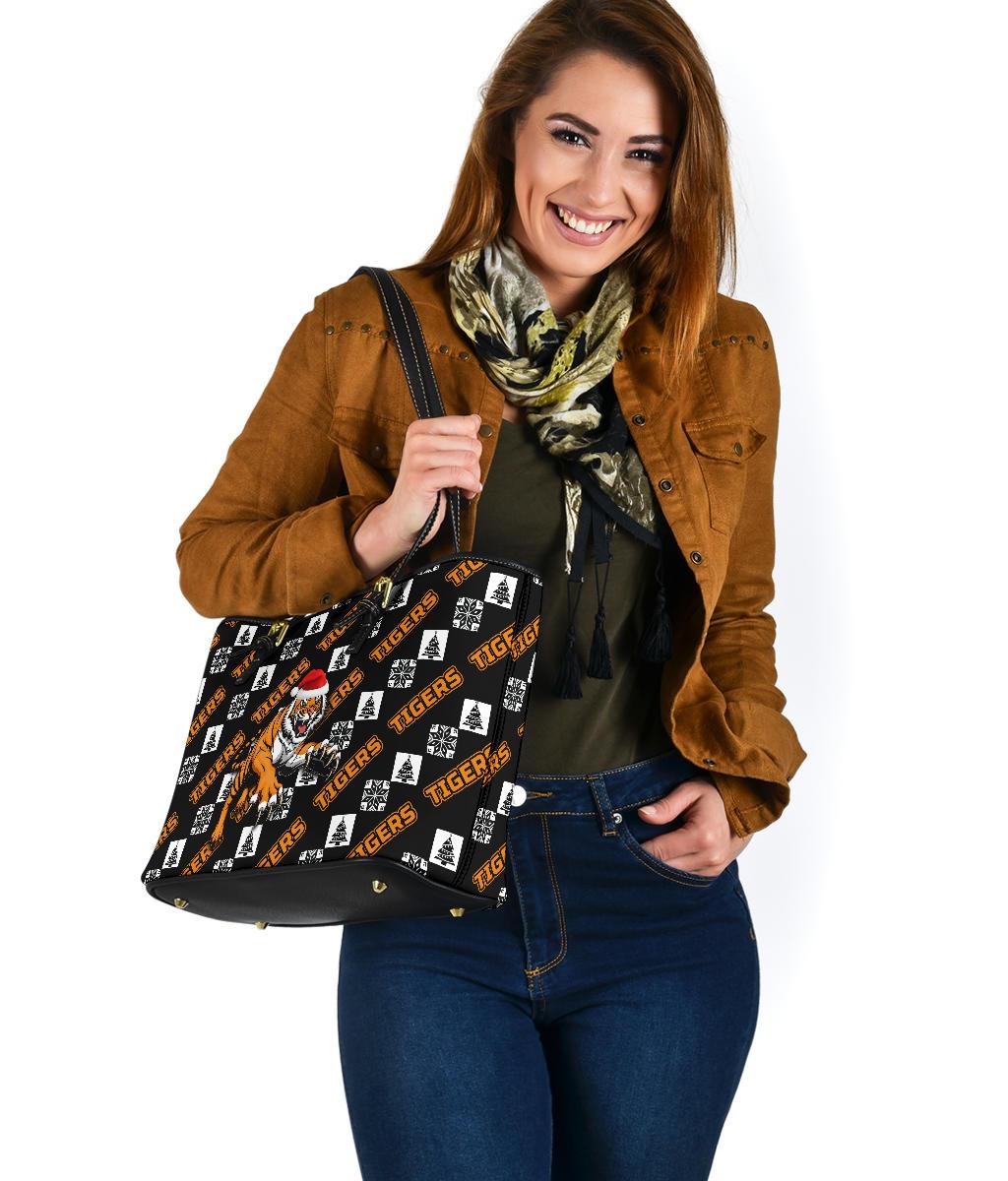 wests-christmas-small-leather-tote-tigers-fancy
