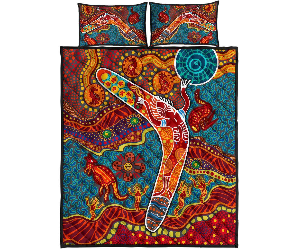 aboriginal-quilt-bed-set-indigenous-boomerang