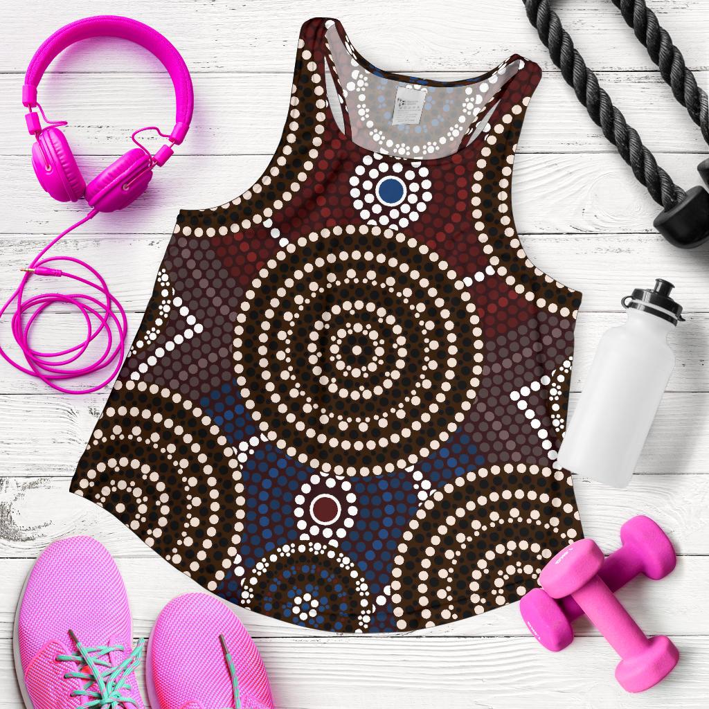 Racerback Tank - Aboriginal Dot Painting Tank Top Ver08 - Women - Vibe Hoodie