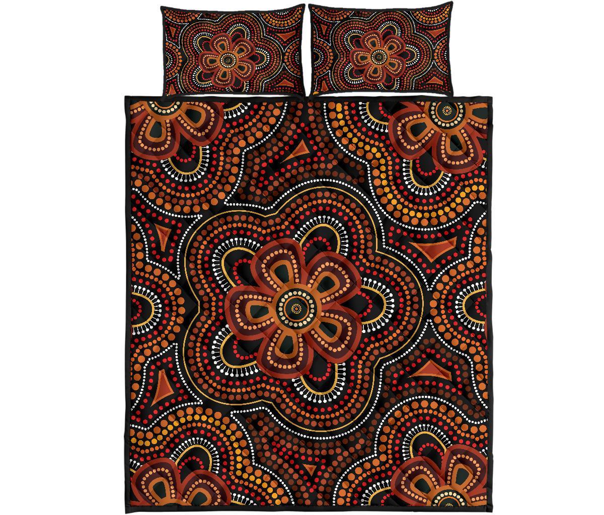 aboriginal-quilt-bed-set-aboriginal-dot-painting-flowers-style-ver02