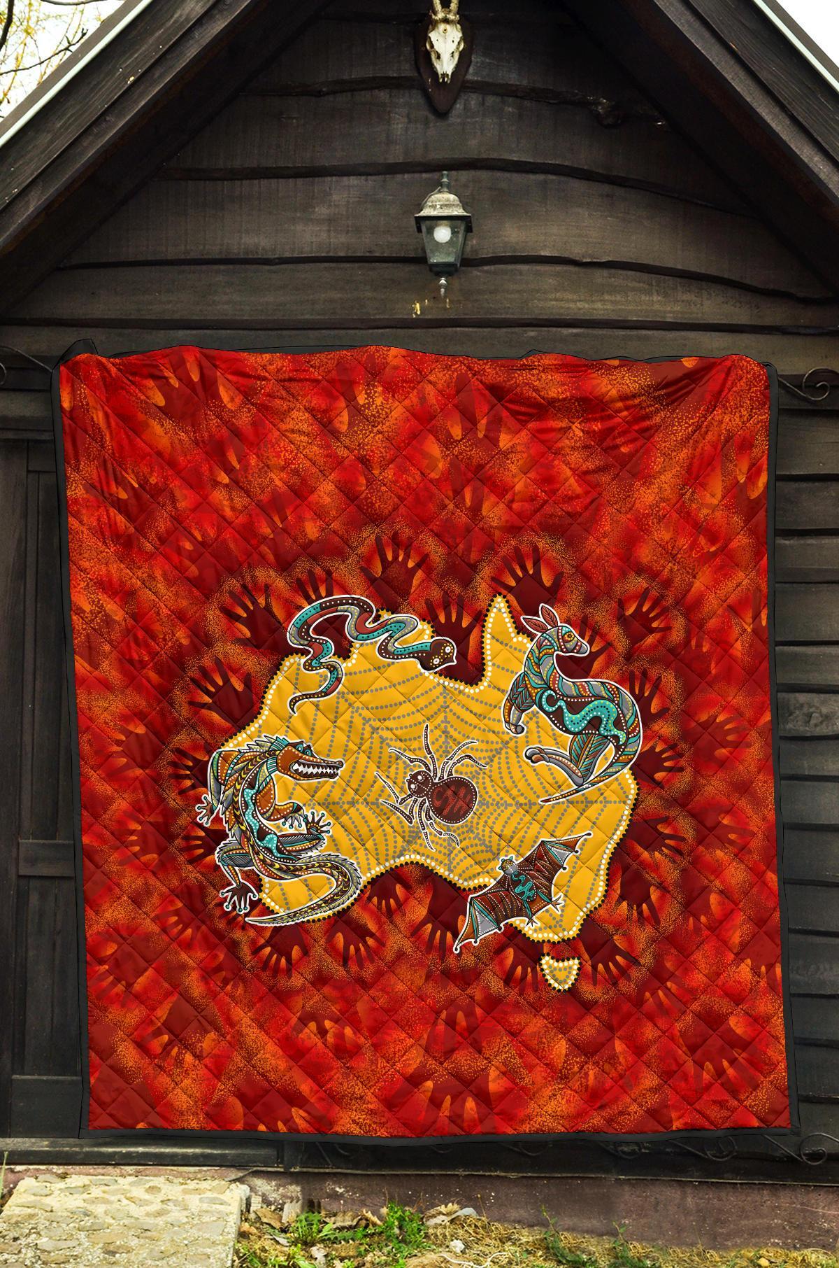 aboriginal-premium-quilt-australia-map-hand-patterns-spider-web