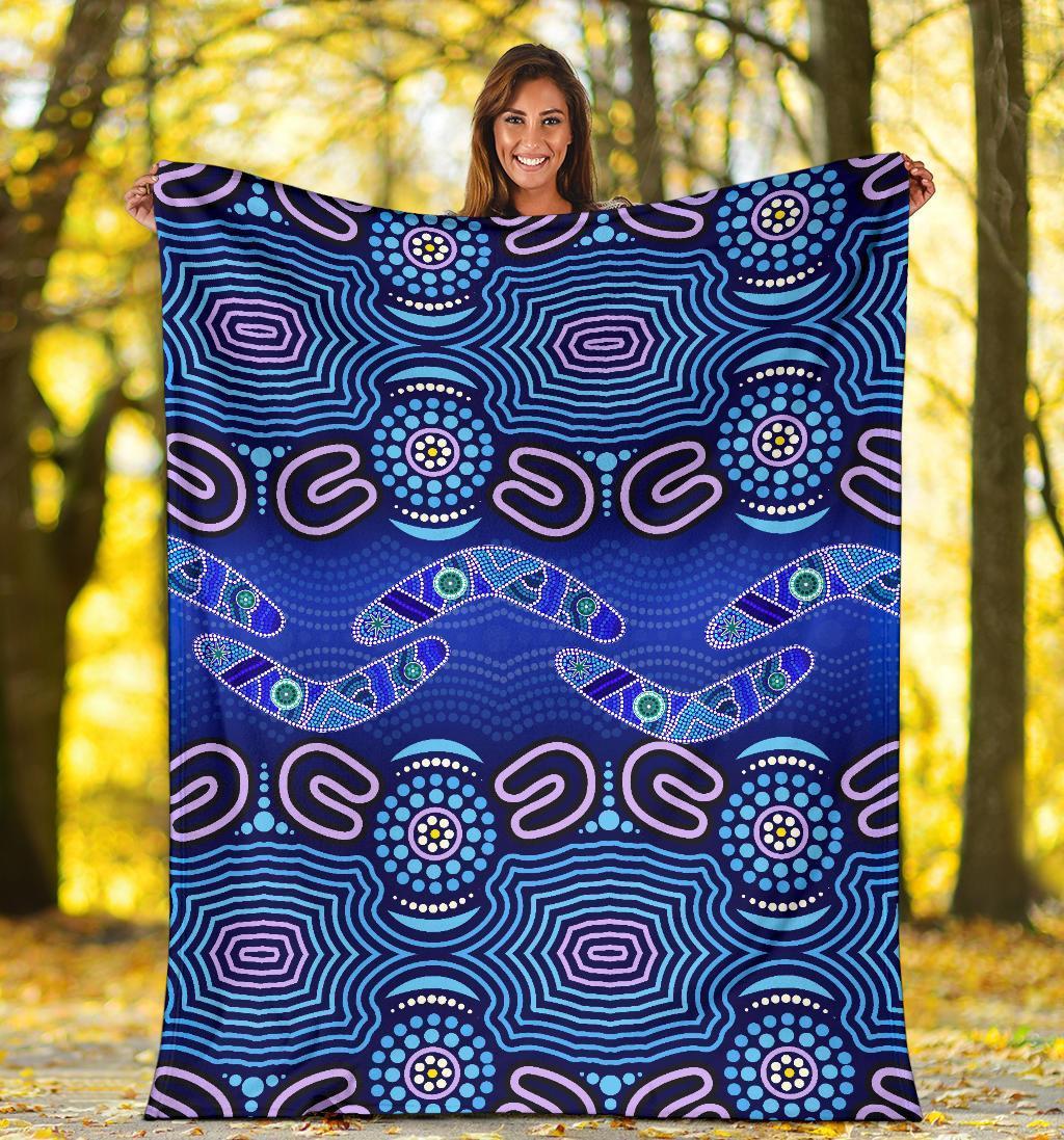 aboriginal-premium-blanket-boomerangs-and-dot-painting-art-ver02