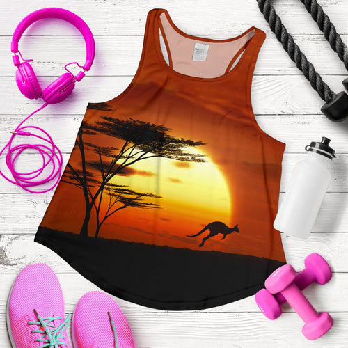 Racerback Tank - Kangaroo Top Tank Sunset Ver01 - Women - Vibe Hoodie