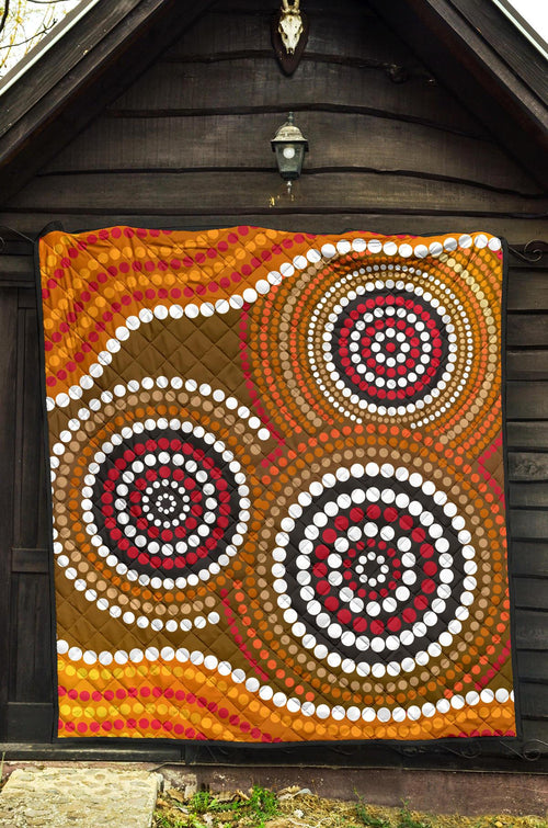 aboriginal-premium-quilt-australia-brown-circle-dot-painting-art