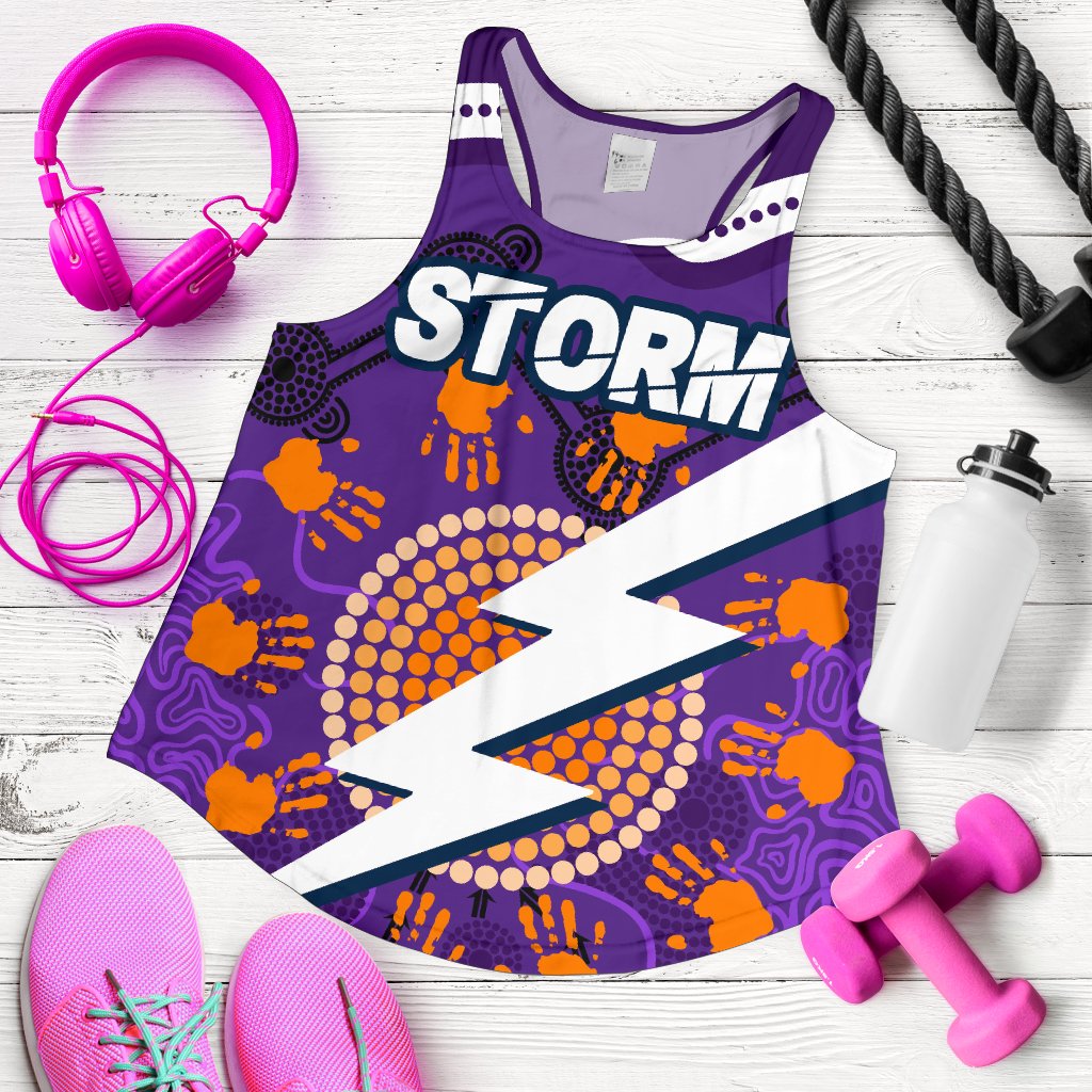 (Custom Personalised) Storm Women's Racerback Tank Indigenous Aboriginal Melbourne - Sun Style - Vibe Hoodie