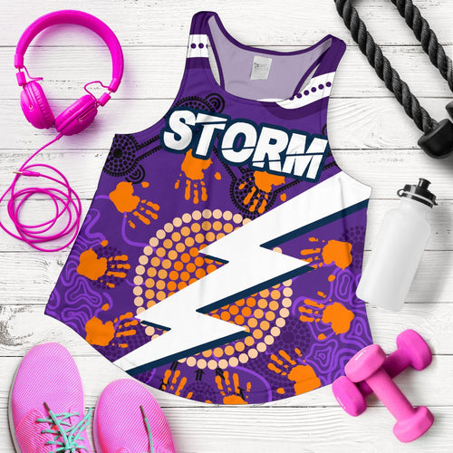 (Custom Personalised) Storm Women's Racerback Tank Indigenous Aboriginal Melbourne - Sun Style - Vibe Hoodie