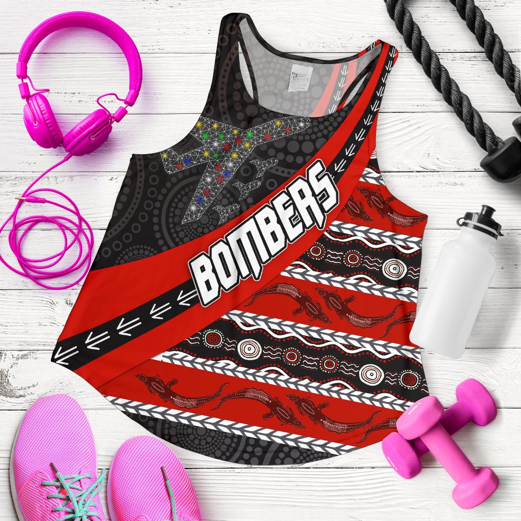 Naidoc Essendon Women Racerback Tank Aboriginal Bombers - Vibe Hoodie