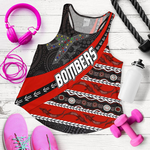 Naidoc Essendon Women Racerback Tank Aboriginal Bombers - Vibe Hoodie