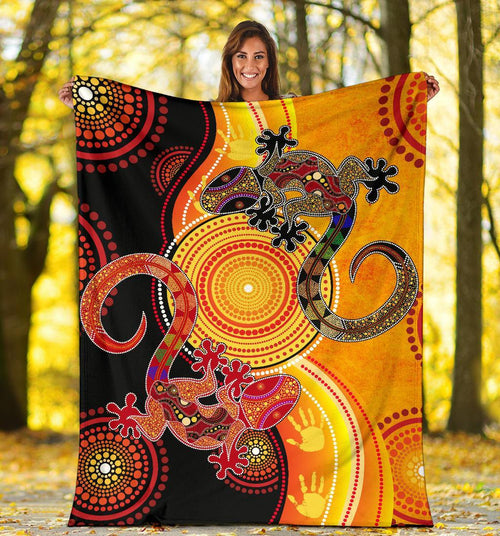 aboriginal-premium-blanket-couple-aboriginal-lizards
