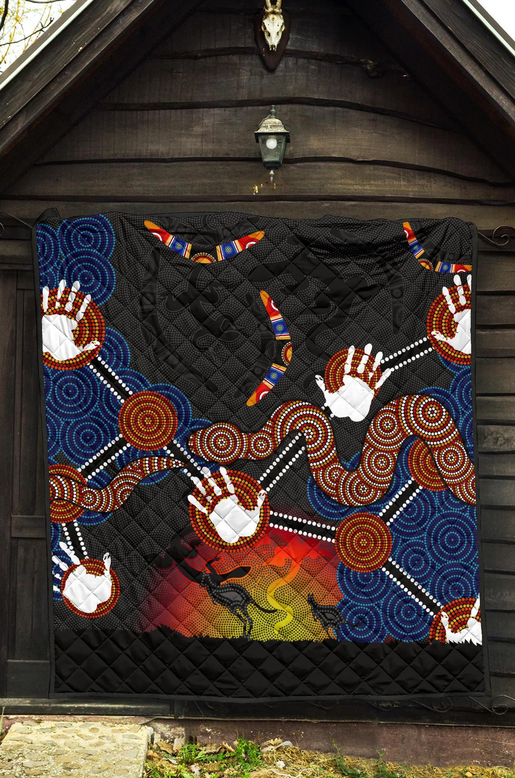 aboriginal-premium-quilt-australian-boomerang-and-snake-indigenous-art