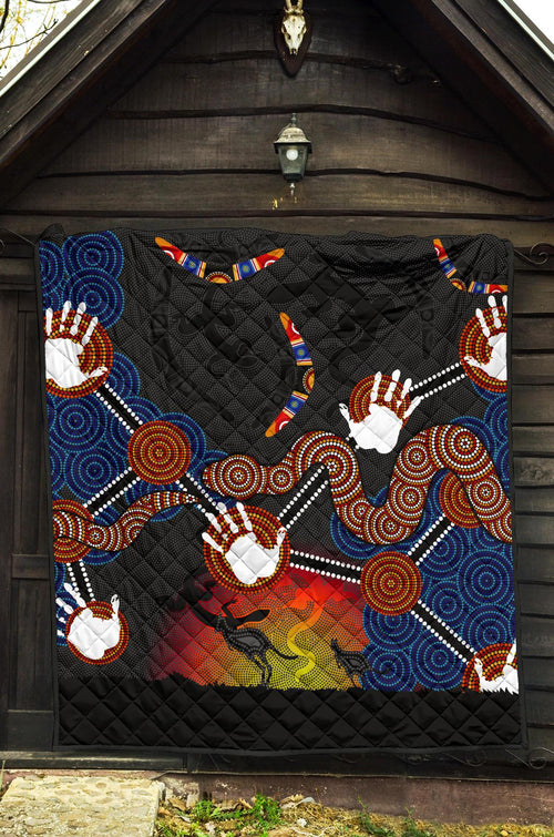 aboriginal-premium-quilt-australian-boomerang-and-snake-indigenous-art