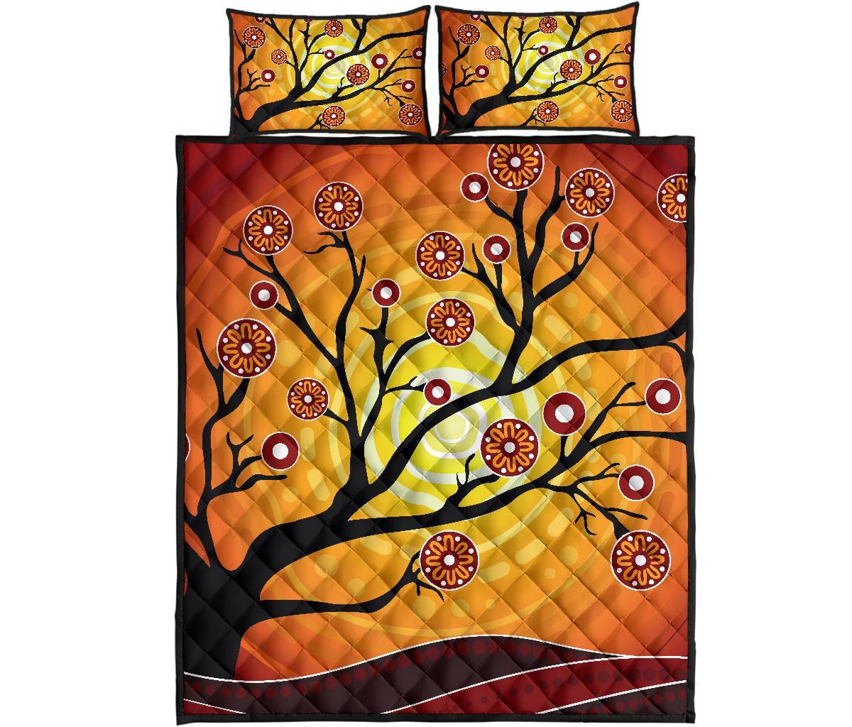 aboriginal-quilt-bed-set-tree-in-spring-season