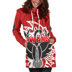 Sydney Women Hoodie Dress Simple Indigenous Swans - Vibe Hoodie