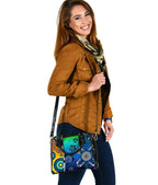 Aboriginal Shoulder Handbag - Indigenous Turtle Dot Painting Art - Vibe Hoodie