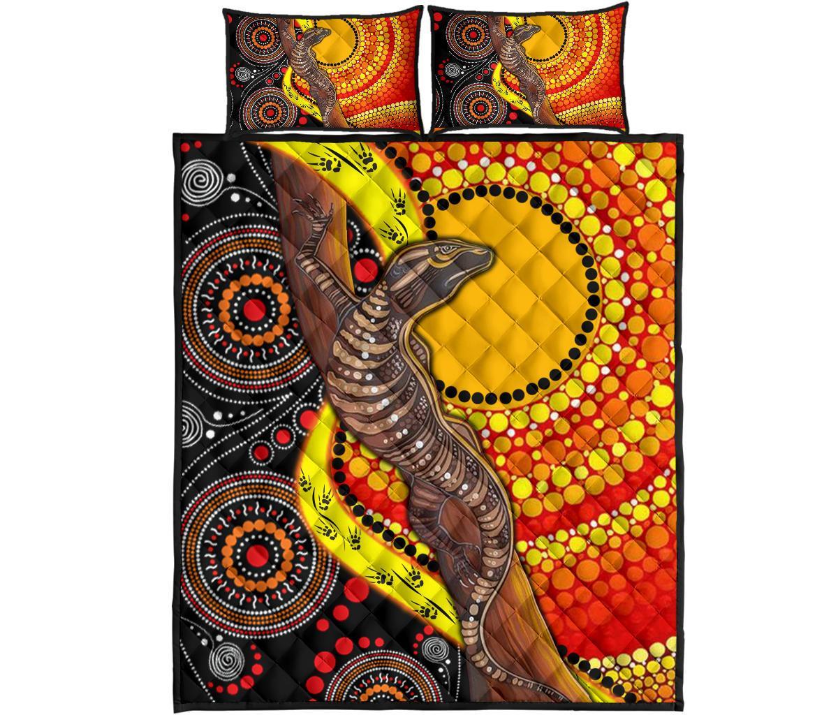 1saustralia-quilt-bed-set-australian-aboriginal-dot-painting-sun-and-lizard