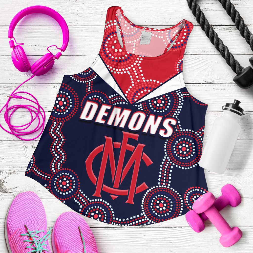 Demons Indigenous Women Racerback Tank Melbourne Fancy - Vibe Hoodie